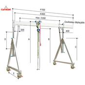 Portique aluminium mobile déplaçable sous charge
